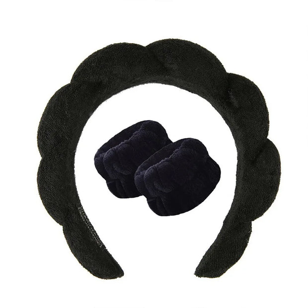 Luxury Spa Headband & Wristband Set