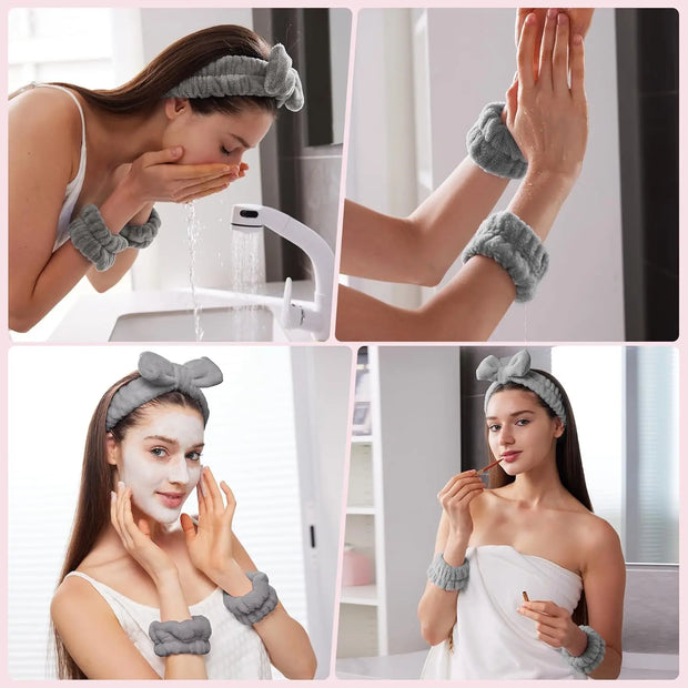 Luxury Spa Headband & Wristband Set