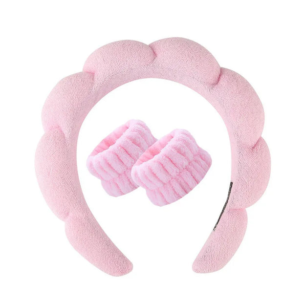 Luxury Spa Headband & Wristband Set