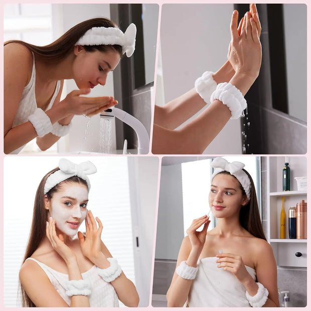 Luxury Spa Headband & Wristband Set
